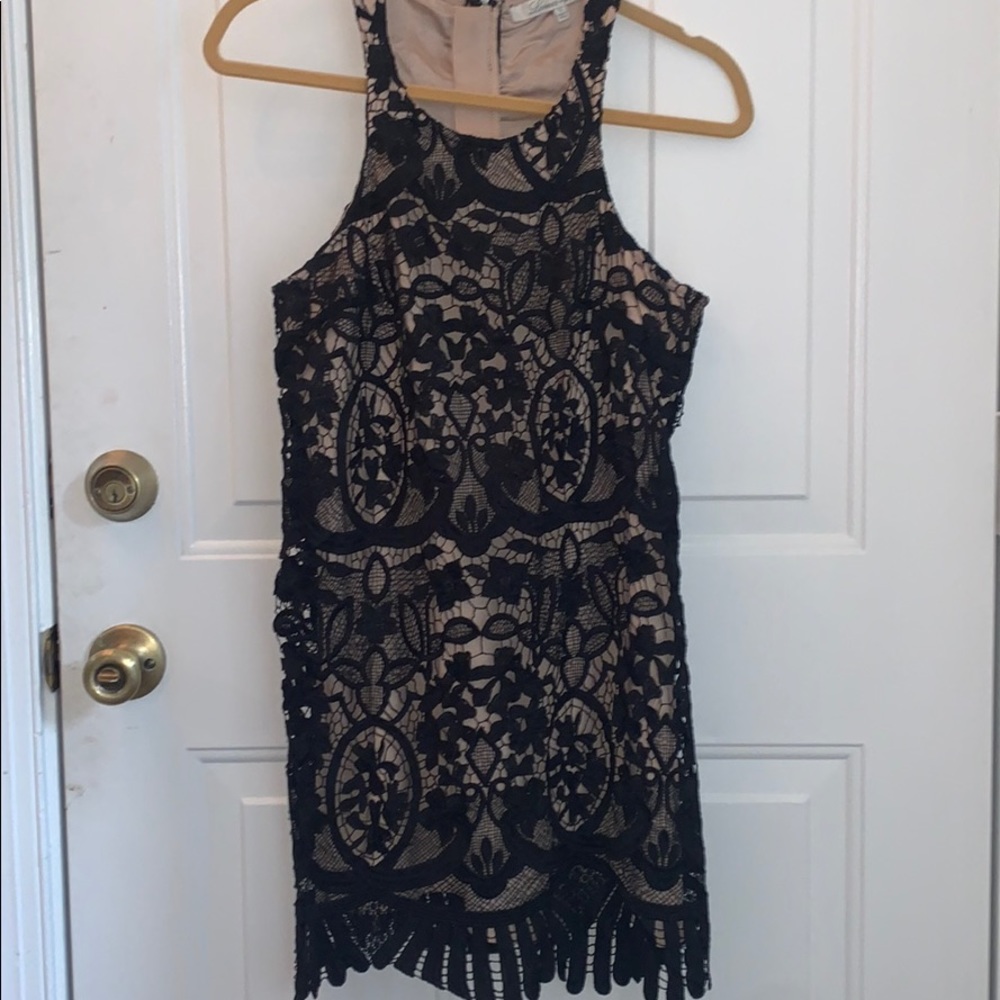 Lovers + Friends black lace dress